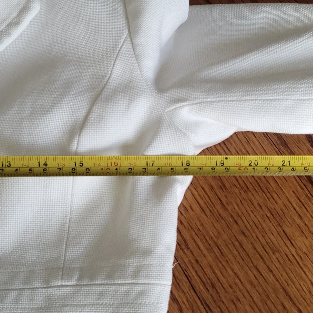 Banana Republic Large Petite Poplin White Lined Spring Button Coat - Picture 9 of 14
